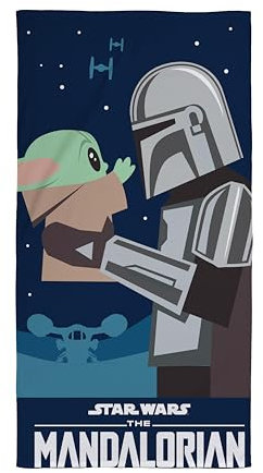 Character World offizielles Disney Mandalorian Star Wars Handtuch | Superweicher Griff, I've Been Looking for You Design