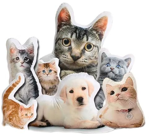 Beyond Your Thoughts Benutzerdefiniertes Kissen Haustier, personalisiertes 3D-Druckkissen, fotogeformtes Katzen-Hundekissen für Wohnkultur, Valentinstag, Geburtstag, 30 cm