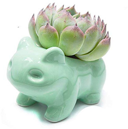Newhope DIY Cartoon-Blumentopf Nette keramische Kunsttöpfe Home Dekorative Keramik Kunstvase Tierförmiges Grün