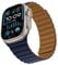 Bisikor Compatible avec Bracelet Apple Watch 49/46/45/44/42/41/40/38mm, Bracelets Magnétique Silicone Portable Double Face pour iWatch Ultra SE Séries10 9 8 7 6 5 4 3 (42/44/45/46/49, Brun/Indigo)