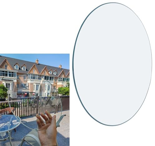 Tischplatte Wetterfest Rund Gehärtetes Glas, Esstisch Rund Glastisch Transparent, Sicherheitsglas Tisch Glasplatte Ersatzteil, Round Glass Panel, für Die DIY-Montage Von Tischen(Size:88CM(35INCH))