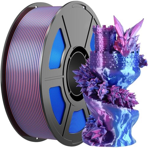 Amoybaby Blaue Rose Rote Doppelfarben Silk Pla Filament 1.75mm, +/- 0.03mm 3D Drucker Filament 1kg(2.2lbs), Härter und Stärker 3D Druckmaterialien für 3D-Drucker