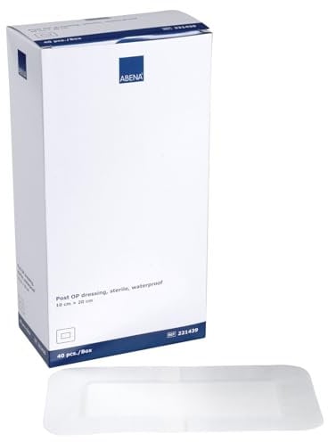 ABENA Duschpflaster wasserfest – 20x10 cm – 40 Stück, Wundpflaster steril, groß & einzeln verpackt – Pflaster sensitiv für empfindliche Haut – ideal zur Pflege nach OP, bei Schnitten & Kratzern