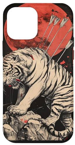 iPhone 12 mini Japanese Tiger Warrior Art – Sumi-e Style Ink Illustration Case