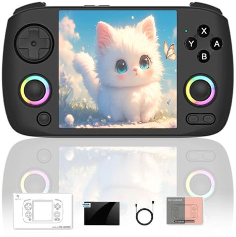 NULA RG CubeXX - Consola de juegos portátil retro, 32 G (no juegos), emulador de mano Cortex-A53 Linux de 64 bits con pantalla IPS de 3,95 pulgadas, reproductor de vídeo, compatible con WiFi 5G,