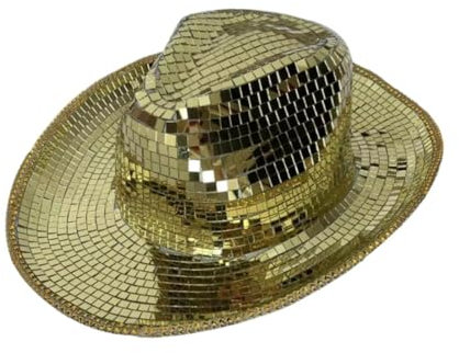 F Fityle Cowboyhut für Damen und Herren, Sonnenhut für Partys, Urlaub, Bühnenauftritte im Freien, Gold