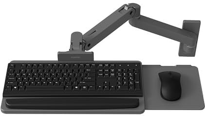 Ergotron – LX Pro Premium Keyboard Arm, Wall Mount Adjustable Keyboard Tray – Dark Grey