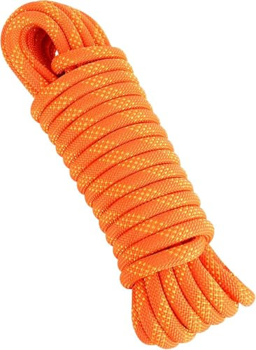 Floating Rope 10 Meter,10 mm Boat Dock Line Marine Rope Static Climbing Rope Nylon Kayak Rope Boat Rope 15KN Static Climbing Rope Reflective Orange for Mountaineering, Camping, Rescue Rope