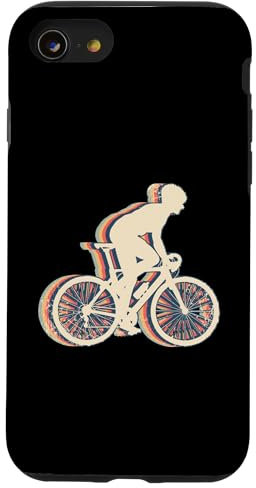 Radfahren Biker Radfahrer Fahrrad Retro Line Art Hülle für iPhone SE (2020) / 7 / 8