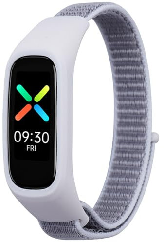 Breathable Armband für Oppo Band Sport, Nylon Uhrenarmband Armbänder, Ersatzarmband für Oppo Band (White)