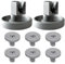 Ruedecillas Lavavajillas, 8 Piezas Ruedas para Cesta Inferior Lavavajillas Universal, Juego 8 Ruedas para Cesto Inferior, Ruedas para cesta inferior de lavavajillas, color gris
