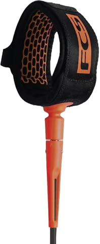 FCS All Round Essential Leash | Lightweight & Durable Surf Leash for 2-8ft Waves, in-Cuff Silicone Grip, Easy-Release Tab