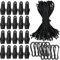 MSIHEY Kit d'extérieur, 20 clips de bâche + 20 tendeurs en caoutchouc avec crochets (25 cm), 10 mousquetons pour bâches de camping, bâches de tente, bâches de remorque, couvertures de piscine