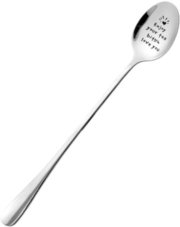 Stainless Steel Coffee Spoon -Best Friends Friendship Gifts Spoon for Women Girls Enjoy Your Spoons Gifts for Female Friends Coffee Tea Lover Gift Christmas Birthday Gift(Size:1)