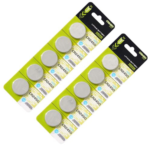 Ksikdeg Pack Of 5pc/10pc CR2450 Lithium Button Cells 3V CR2450 Battery Long Last Power Batteries for Remote Controls And