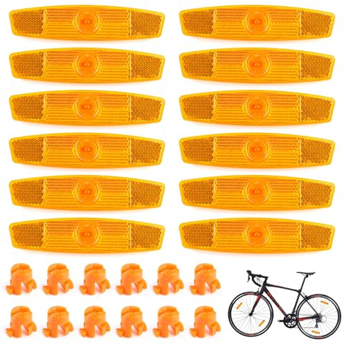 12 Stück Katzenaugen Reflektoren Fahrrad,Velo Reflektor,11.5x3cm Katzenauge,Fahrrad Katzenaugen,Speichenreflektoren Katzenauge,Reflektor Set,Velo Speichenreflektoren,für Mountainbike,Rennrad,E-Bike
