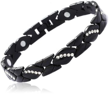 JUKOTA magnetarmband damen gesundheit,magnetarmband damen,kupferarmband damen gesundheit,Lymphdrainage Magnetarmband Damen Frauen Ultrastarke Magnete Magnetische verstellbar,magnetarmband (Schwarz)