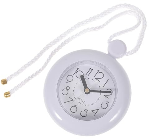 Badezimmeruhr zum Aufhängen, Wanduhr aus Kunststoff | Weiß, Batteriebetrieben und Leicht, Modernes Design für Badezimmerwand, ohne Batterie