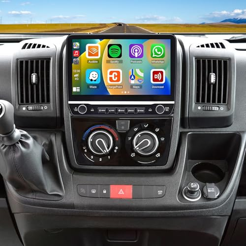 10 inch Android 14 Double Din Car Stereo for Fiat Ducato Peugeot Boxer Citroen Jumper 2006-2023, 4+64GB Touch Screen Display Radio Multimedia Player Head Unit with Carplay Android Auto GPS Navi FM SWC