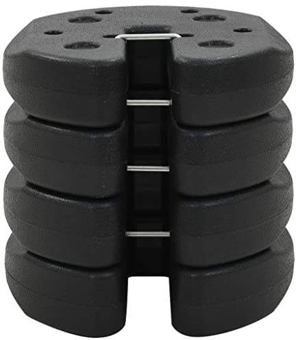 Generico Piastre di Peso per Gazebo 4 pz Nere 220x50 mm in Cemento,Nero,13.55kg,45210