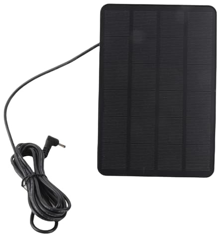 TIKATARER 10-W-Solarpanel-Ladegerät, Monokristallines Silizium-Solarladegerät, Cam Stick Up Cam-Akkuladegerät mit um 360 Grad Drehbarer Halterung und Kabel, Ideal für den Außenbereich (CSP4W-DC-B)