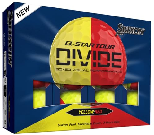 Srixon Q-Star Tour Divide – Zweifarbige Urethan-Golfbälle, Ideal für Damen | Weiches Schlaggefühl, optimierte Weite | FastLayer Core mit 74 Kompression | Geschenkidee für Golfer | 12er-Pack