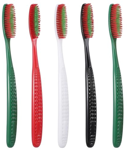 QFGasre 5 Pack Huge Head Toothbrush Large Long Heads Toothbrush Big Manual Teethbrush Soft Bristles Oral Care Adult Teethbrush Multiple Colors