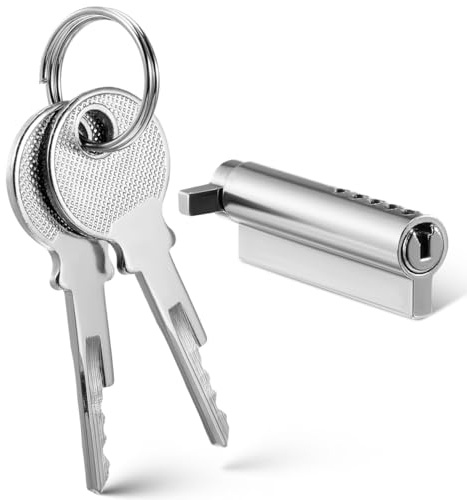 LABRIMP Refrigerator Lock Key Freezer Door Lock Cylinder with 2 Keys Heavy Duty Freezer Cabinet Hardware for Fridge Doors Supermarkets Stores Display Cabinets Quick Install