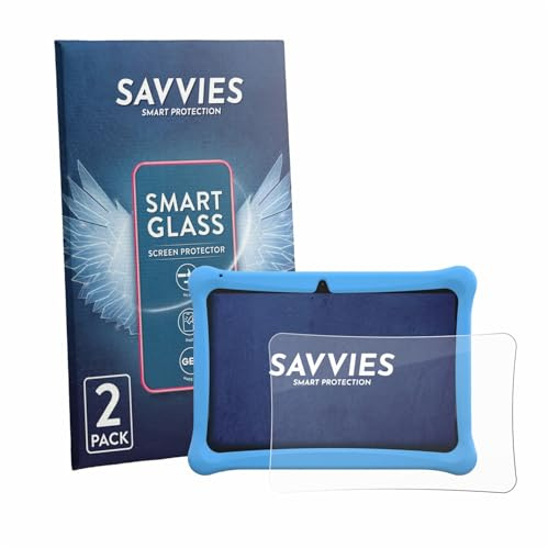 Savvies 2 Stück Panzer Schutz Glas für Menghu Kids Tablet 10.1 9H Schutzfolie HD, Blasenfrei, Anti-Fingerabdruck, Stoßfest, Displayschutz