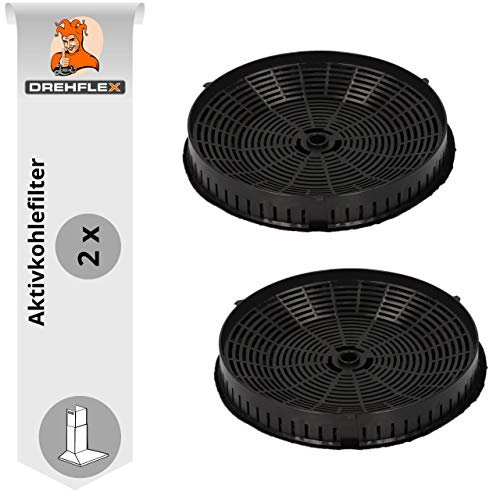 DREHFLEX - 2x Kohlefilter Aktivkohlefilter passt für diverse Dunstabzugshaube von AEG Electrolux 4055171138 405517113-8 405521750-1 4055217501 Elica CFC0038668 Bauknecht Whirlpool 48400008824