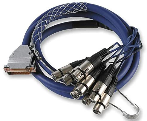 Pro Signal Câble 25 broches D mâle vers XLR femelle 8 x 3 broches, bleu 2 m