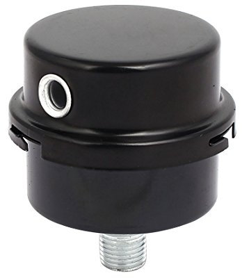 sourcing map Außenluftkompressor Schalldämpfer Einlassfilter Schalldämpfer 1 / 4PT Schwarz