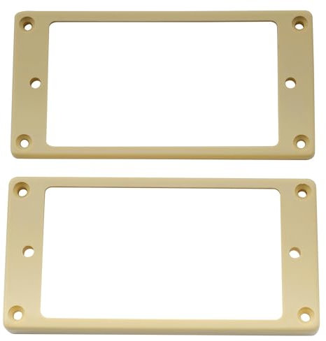 Musiclily Pro Flat Kunststoff Humbucker Pickup Rahmen Humbucker Tonabnehmer Rings Humbucker Frame Set für LP Les Paul E-Gitarre, Creme