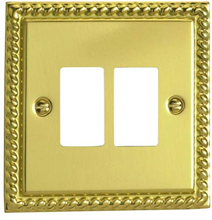 Varilight Double PowerGrid Plate Kit - Classic Georgian Brass