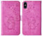 Tiyoo Embossed Love Heart Phone case for iphone XS MAX Elephant Butterfly Pattern Folding Stand PU Leather Wallet Flip Cover Protective Case with Card Slots, Magnetic Closure (Purple Red)