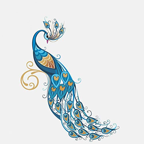 SUIFENG Aufkleber 12.4 cm X 15.8 cm Schöne Blaue Pfau PVC Motorrad Auto Aufkleber
