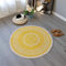 Morbuy Runde Teppiche Baumwolle mit Quasten,handgewebte schicke böhmische Mandala Bedruckte Muster-Baumwollteppich waschmaschinenfest,Ideal für Wohnzimmer,Schlafzimmer usw. (92cm,Gelb)