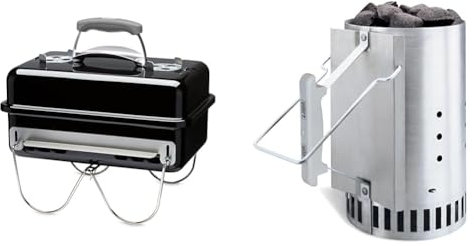 Weber Go-anywhere Portable BBQ, Black & 7416 Chimney Starter