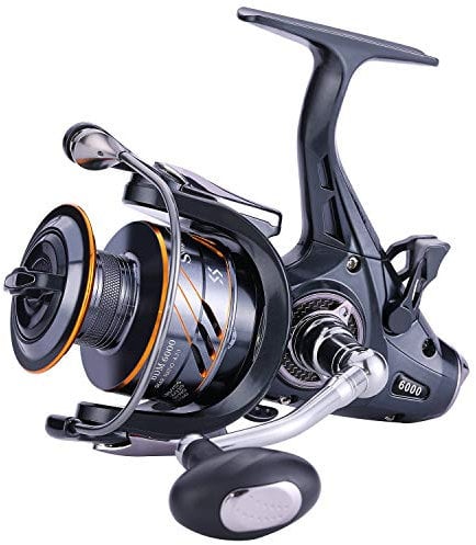 Sougayilang Karpfen Angelrolle 5 + 1 Abgeschirmt Edelstahl BB-Carbon Fiber Drag Freilaufrolle Karpfenrolle für Salzwasser oder Süßwasser Spinnen Angelrolle-60