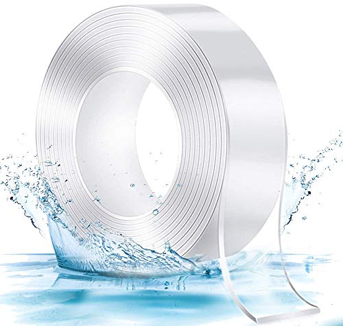 MOLEDINO Doppelseitiges Klebeband Extra Stark Transparent (3m) | Beidseitiges Klebeband Durchsichtig Wasserfest, Doppelklebeband Roller, für Spiegel Teppich Fliesen Wand Montage