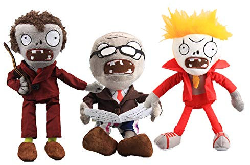 uiuoutoy Piante Zombies Peluche Giocattoli Zombie Cosplay Basso Chitarra Zombie Giornale Lettura Zombie Peluche Morbido Farcito Bambole 3 Pz/Set