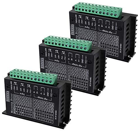 3PCS TB6600 4A 9-42V Stepper Motor Driver CNC Controller, Dealikee Nema 17/23 Stepper Motor Single Axes Two Phase Hybrid Stepper Motor