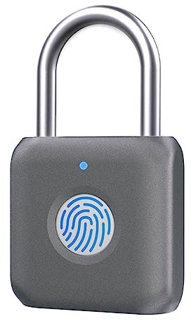Schloss mit Fingerabdruck, Eseesmart Fingerprint Schloss, Fingerabdruck Vorhängeschlöss, USB-Aufladung Biometrisch Hohe Sicherheitsverriegelung für Gym Locker, Gepäck, Spind, Koffer