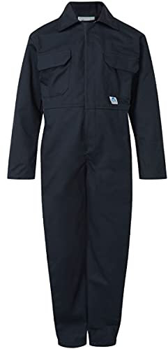 G5 APPAREL Kids Coverall Plain & Camo Poly Cotton Workwear All-in-One (11 Years, Navy Blue)