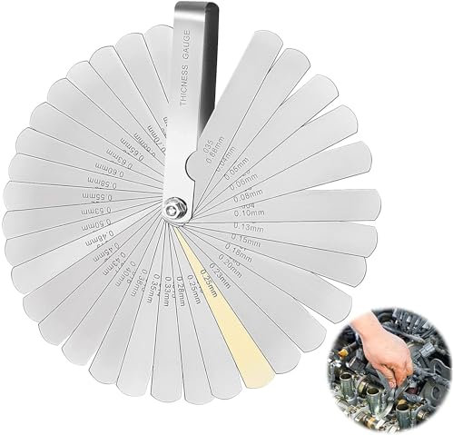 32 Klingen Fühlerlehre Metrisch Ventil Einstellwerkzeug 3D Druck lehre Einstelllehren Edelstahl Imperial Metrisch Gap Messgerät Imperial Werkzeug zur Messung Fühlerlehre Edelstahl Ventilspiel lehre
