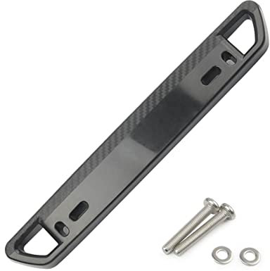 Worship Universal 6 Colors ABS Carbon Lo Style Bumper Front Number License Plate Trim Frame Holder Decor Relocate Bracket (Color : Black)