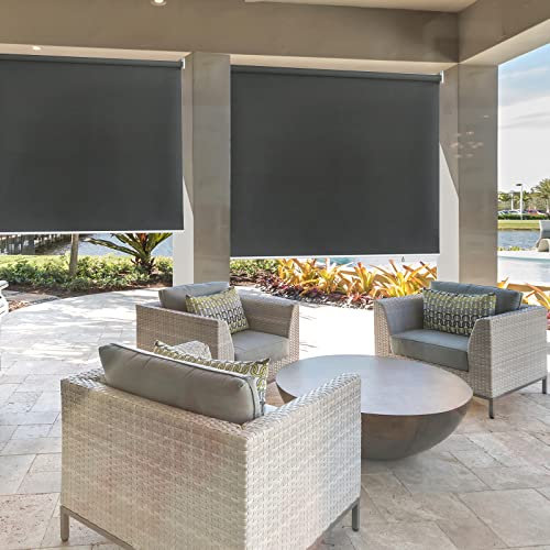 Randaco Senkrechtmarkise Vertikalmarkise Außenrollo Balkonrollo 180x140cm, Outdoorrollo für Balkon, Terrasse, Garten, Sichtschutzrollo Wetterfest Sonnenschutz UV Schutz, Anthrazit