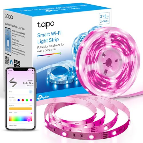 Tapo L900-10 LED Strip Light 10m (2x5m), Multicolour Led lights for TV Bedroom, Smart Lighting Controls, Voice Control with Alexa & Google, Flexible Installation, Schedule & Timer