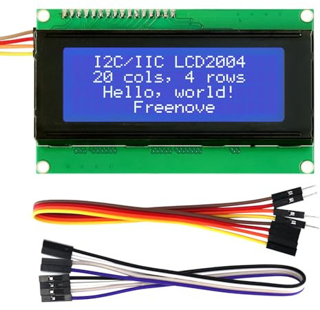 FREENOVE I2C IIC LCD 2004 Module, TWI Serial 20x4 Display, Compatible with Arduino Raspberry Pi Pico ESP32 ESP8266