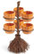 Soporte para calabaza para aperitivos de Halloween, creativo palo de escoba, calabaza, cesta con 3/6 cuencos, soporte para dulces, postres, cuencos para servir aperitivos, ensaladas,